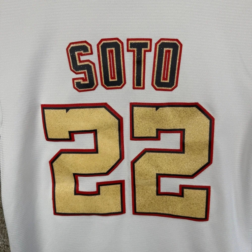 Nike Washington Nationals Juan Soto 2019 Champions Jersey‎ Youth Small Glitter